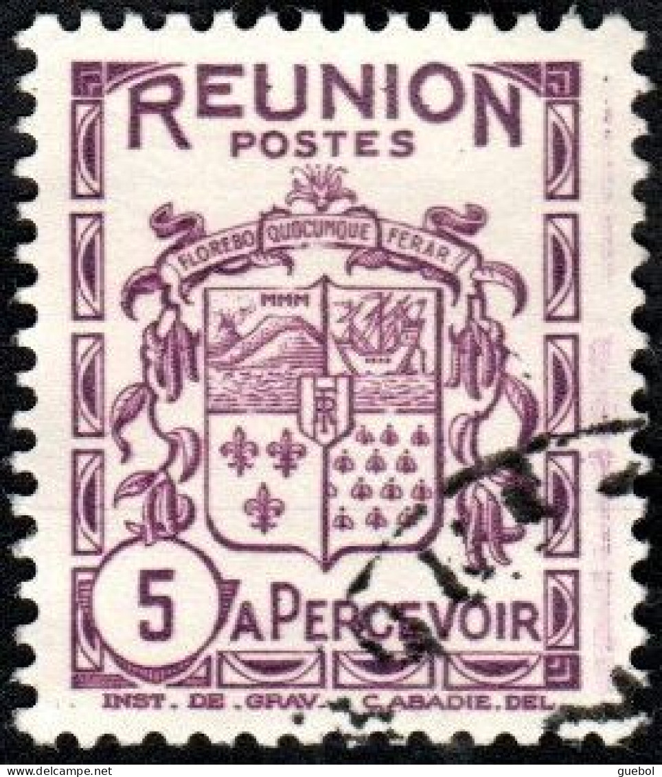 Réunion Obl. N° Taxe 16 - Armoiries Le 5c Violet - Postage Due