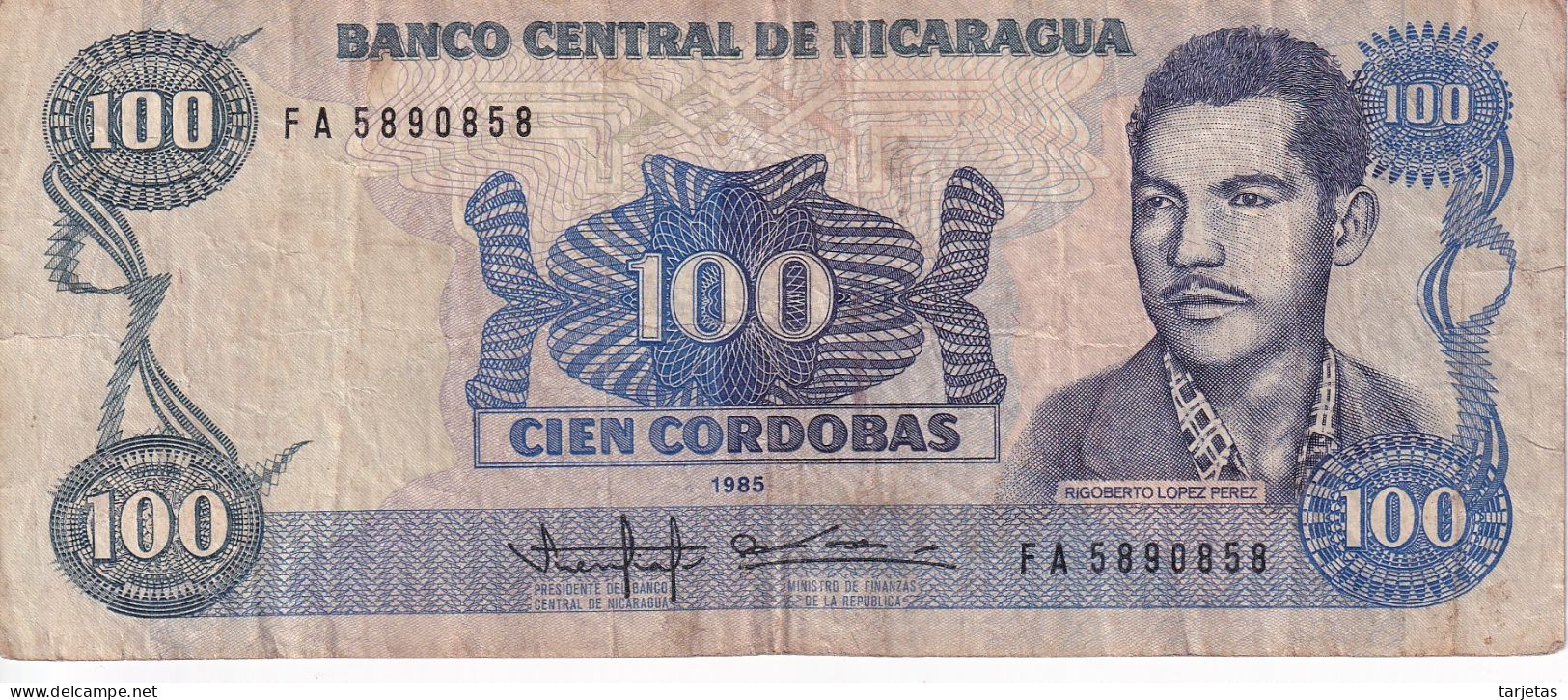 BILLETE DE NICARAGUA DE 100 CORDOBAS DEL AÑO 1985 (BANKNOTE) - Nicaragua