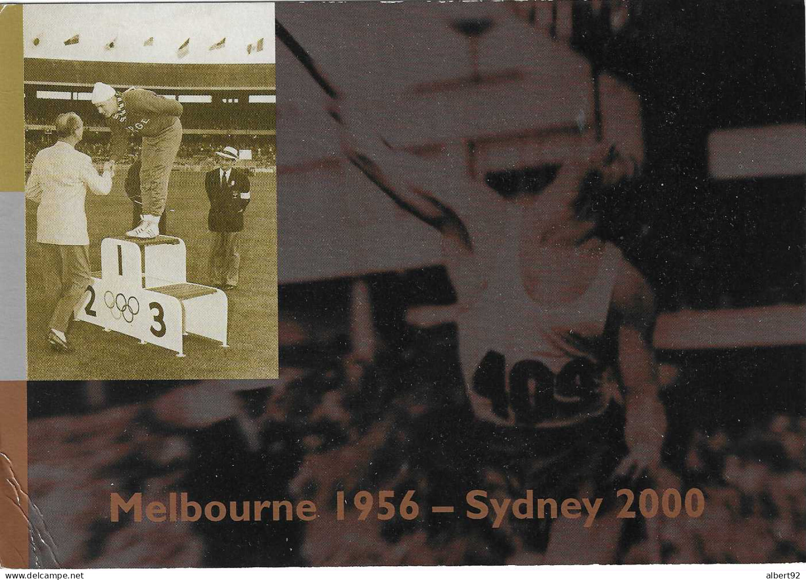 2000 Entier Postal: Jeux Olympiques De Melbourne 1956 Et Sydney 2000: Athlétisme:  Danielsen (Norvège) Or Au Javelot: - Ete 1956: Melbourne