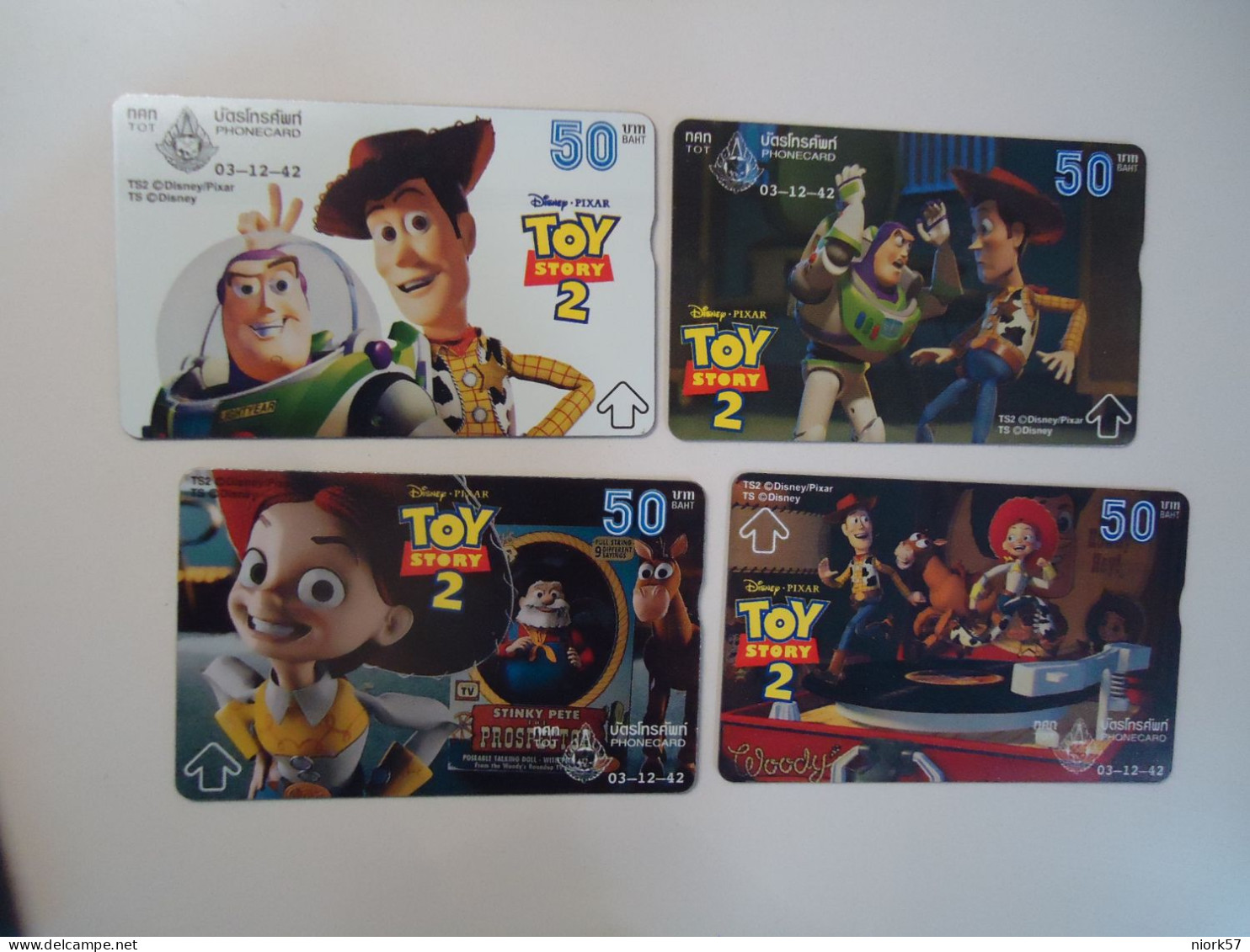 THAILAND USED CARDS OLD MAGNETIC SET 4 TOY STORY 2 - Disney
