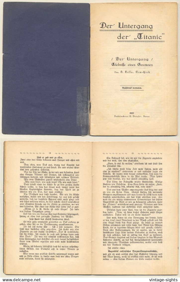 Herman Hesse: Der Untergang Der Titanic (Vintage Book Dengler Verlag 1927) - Ediciones Originales