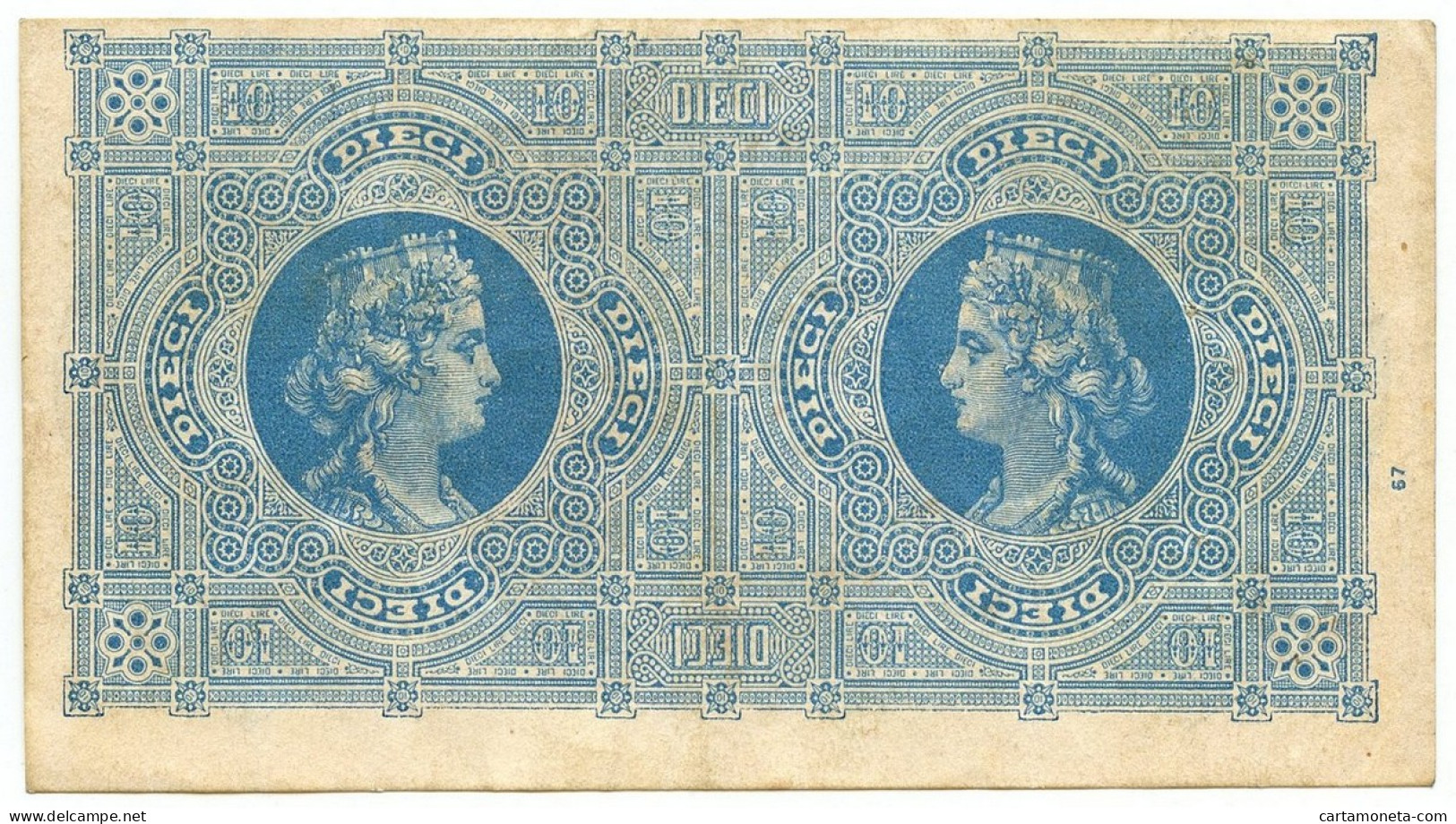 10 LIRE BIGLIETTO CONSORZIALE REGNO D'ITALIA 30/04/1874 BB/SPL - Biglietti Consorziale