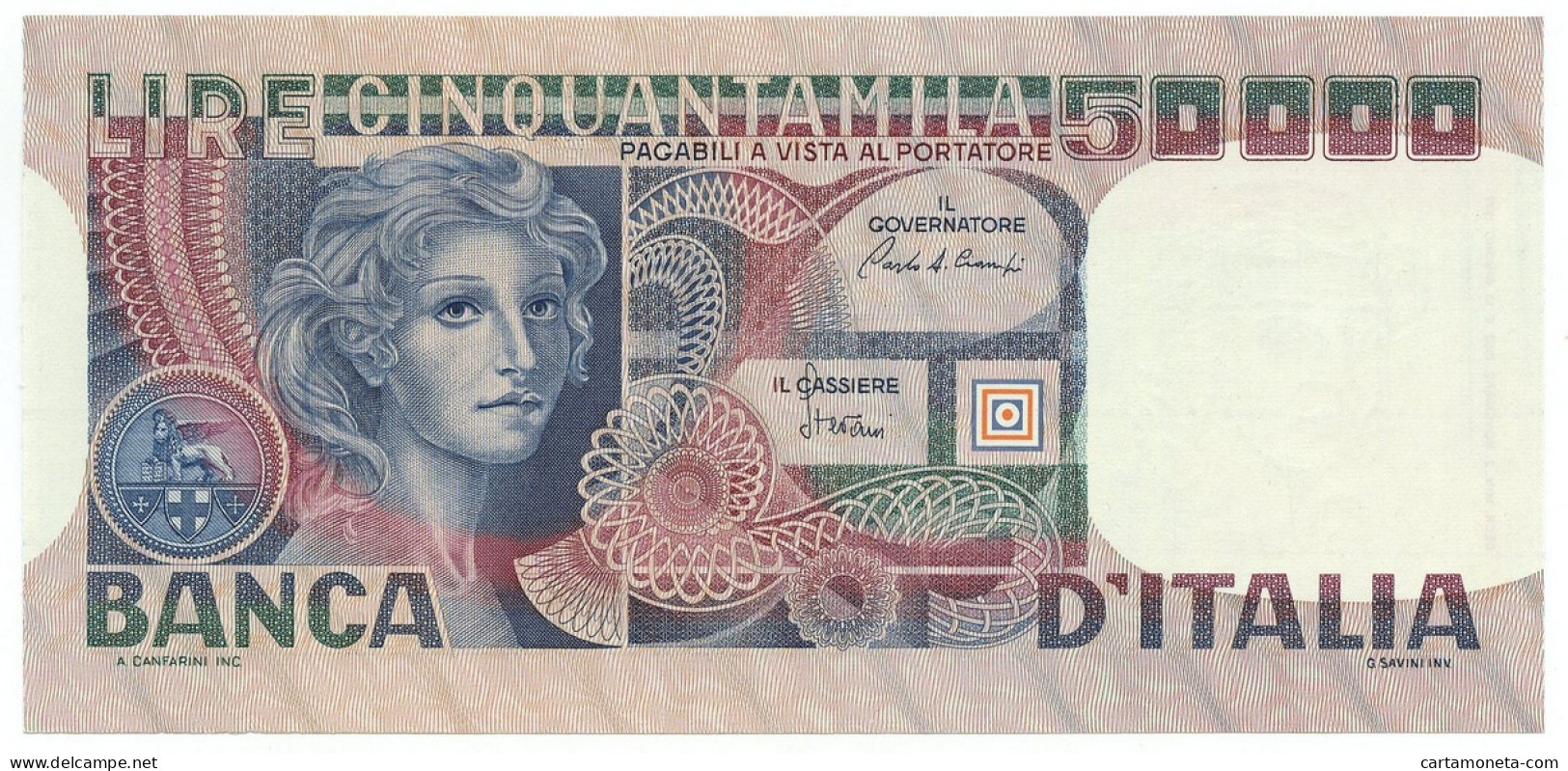 50000 LIRE BANCA D'ITALIA VOLTO DI DONNA 02/11/1982 FDS-/FDS - Altri & Non Classificati