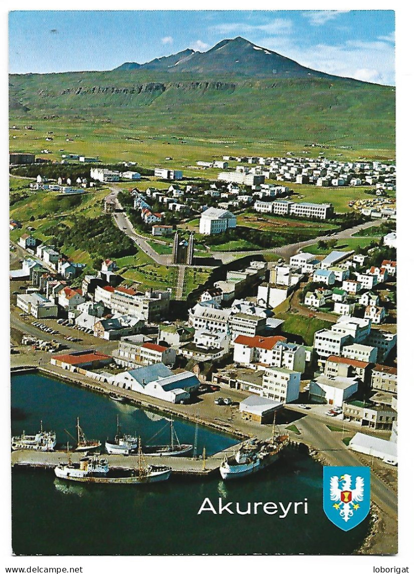 AKUREYRI, NORTHERN ICELAND, AN AERIOAL VIEW.-  ICELAND.-  ( ISLANDIA ) - Islande