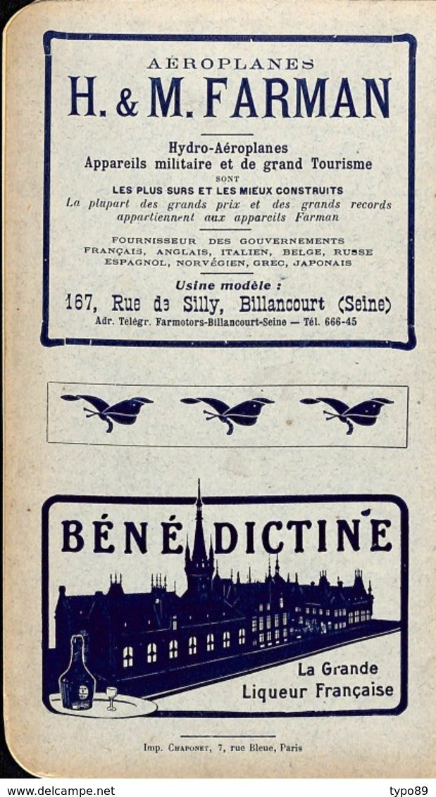 47 E 743 - GUIDE - Aéroguide Pour Les Touristes De L'air - 1912 - Aéroplanes - Edition BLONDEL LA ROUGERY - Avión