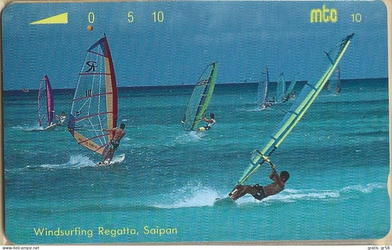 Northern Mariana Islands - NMN-MM-09, Windsurfing Regatta, Saipan, Surfing, 10U, 30,000ex, 1993, Used - Northern Mariana Islands