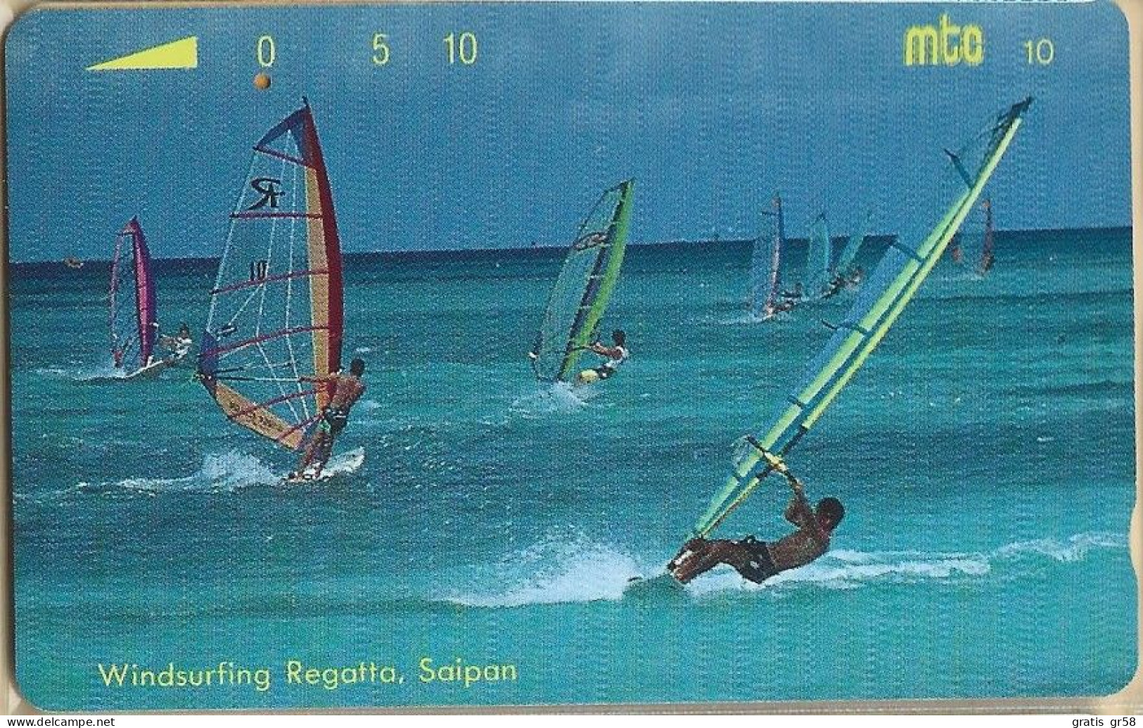 Northern Mariana Islands - NMN-MM-09, Windsurfing Regatta, Saipan, Surfing, 10U, 30,000ex, 1993, Used - Islas Maríanas
