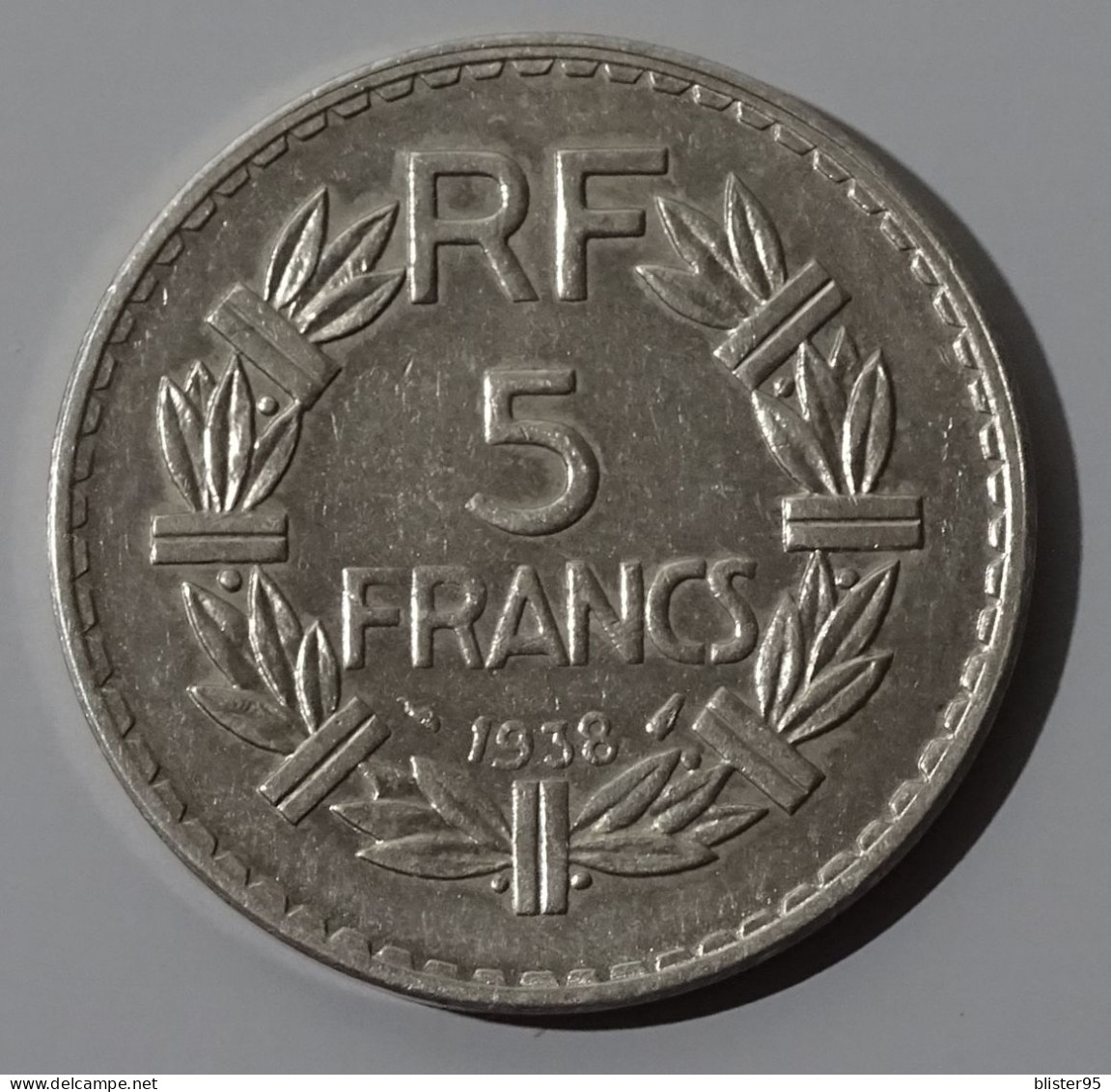 5 Francs Lavrillier 1938 , Nickel, Etat Sup , Rare - 5 Francs