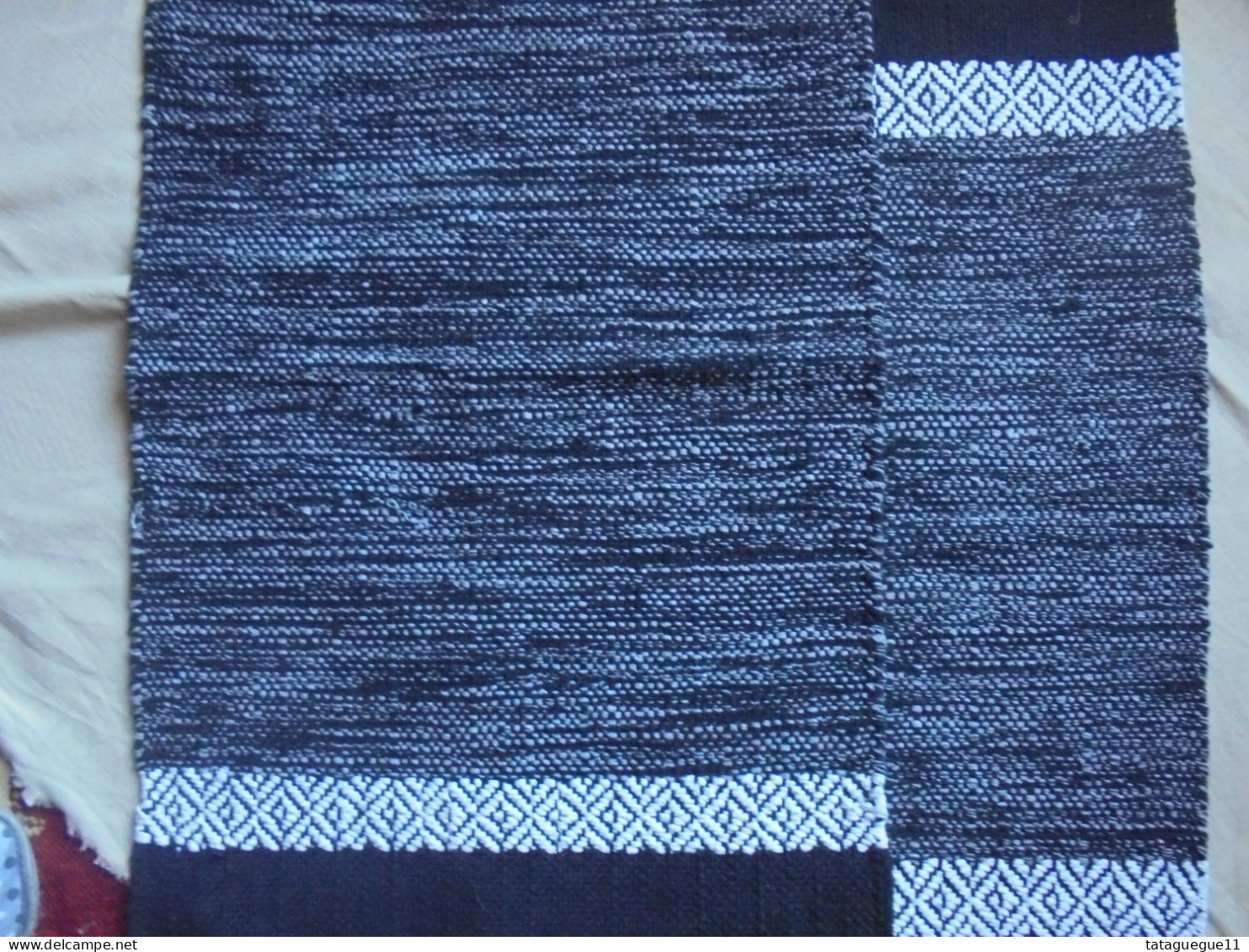 2 Petits Tapis Carpettes Noir Et Blanc Coton Mélangé - Rugs, Carpets & Tapestry