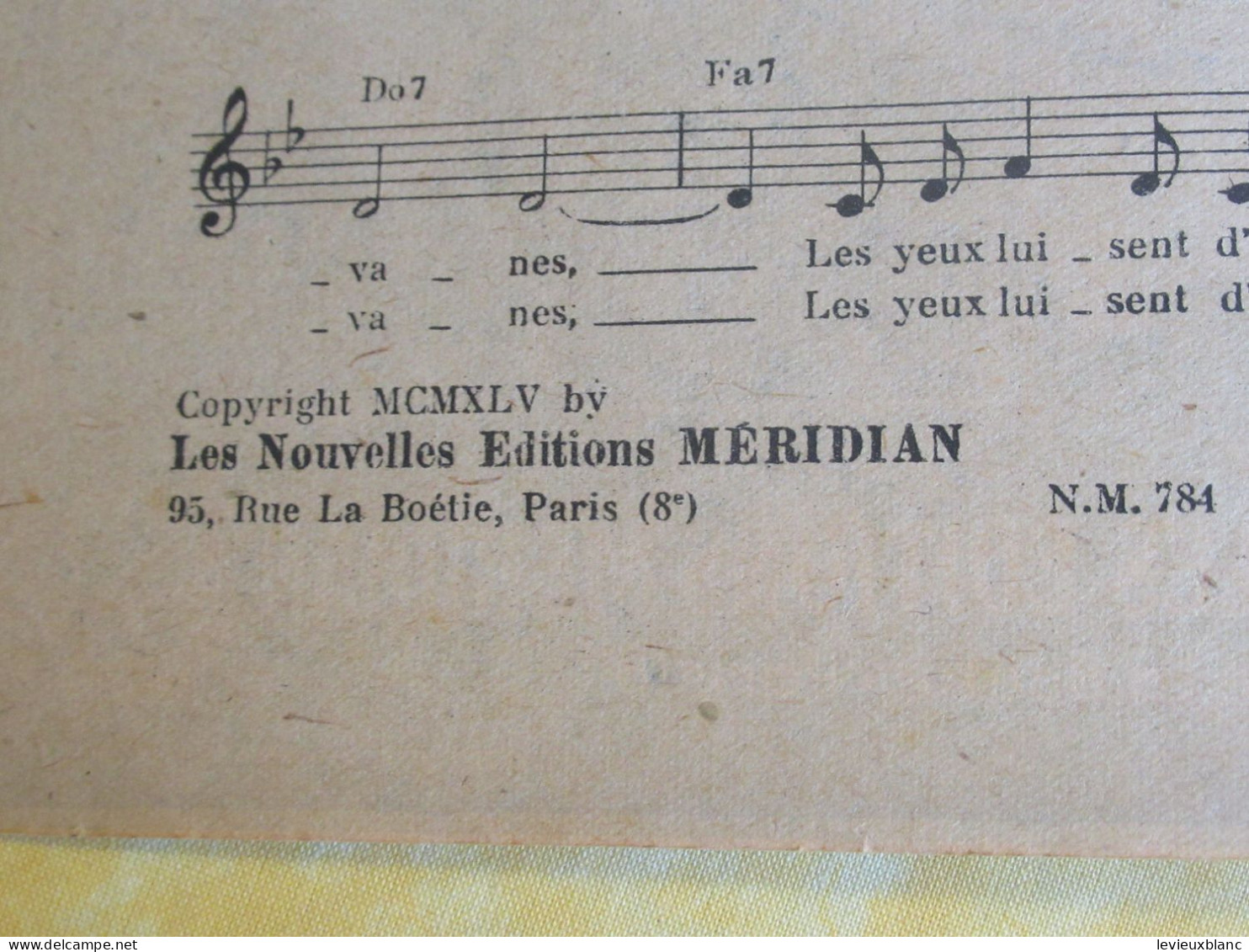 Partition/"MAYOUMBA"/ Luis MARIANO /Larue-Marbot /Editions Meridian / 1945     PART346 - Otros & Sin Clasificación