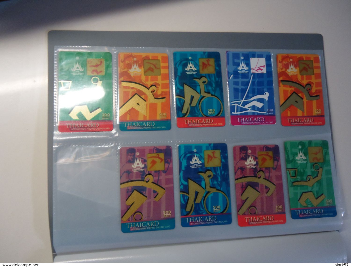THAILAND  RRR USED THAICARDS SET 9 SPORT ASIAN GAMES VERY RRR - Olympic Games