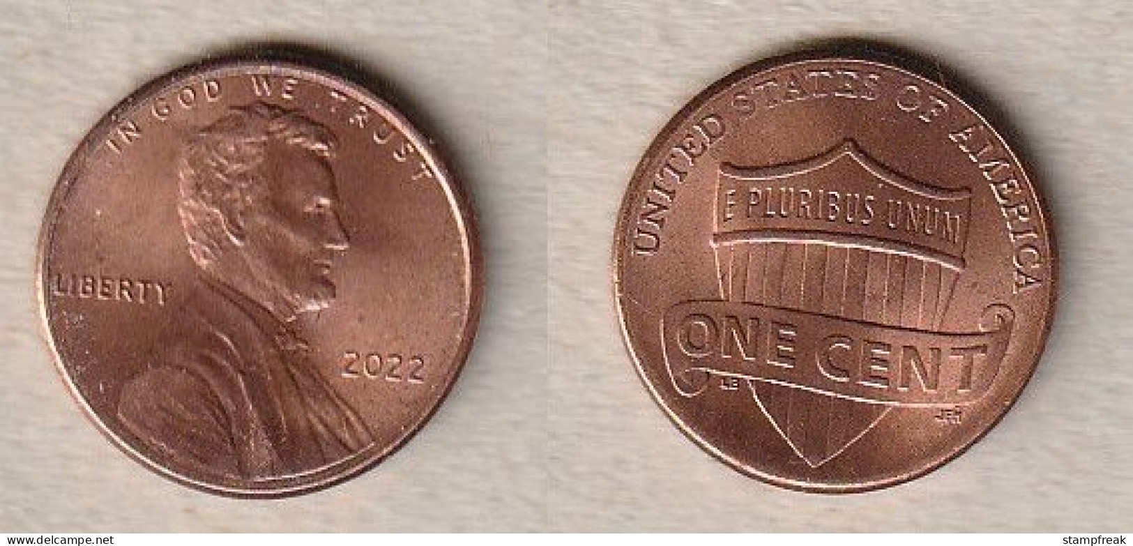 00709) USA, 1 Cent 2022 O. Mzz. - 1959-…: Lincoln, Memorial Reverse