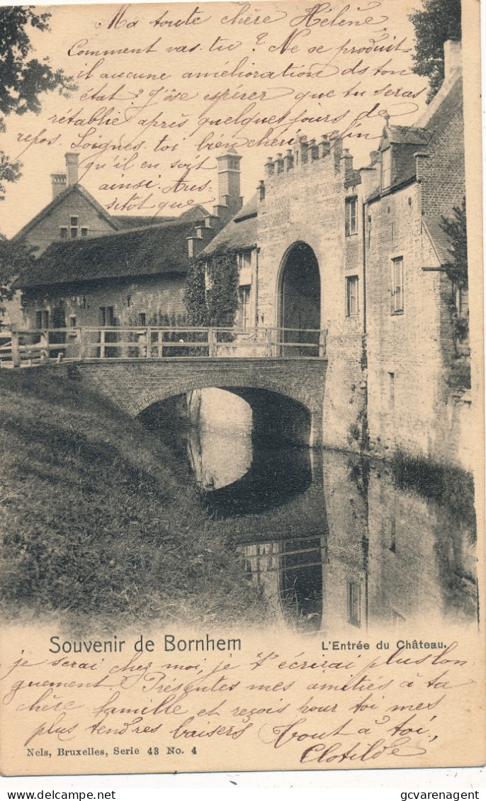 SOUVENIR DE BORNHEM  L'ENTREE DU CHATEAU          2 SCANS - Bornem