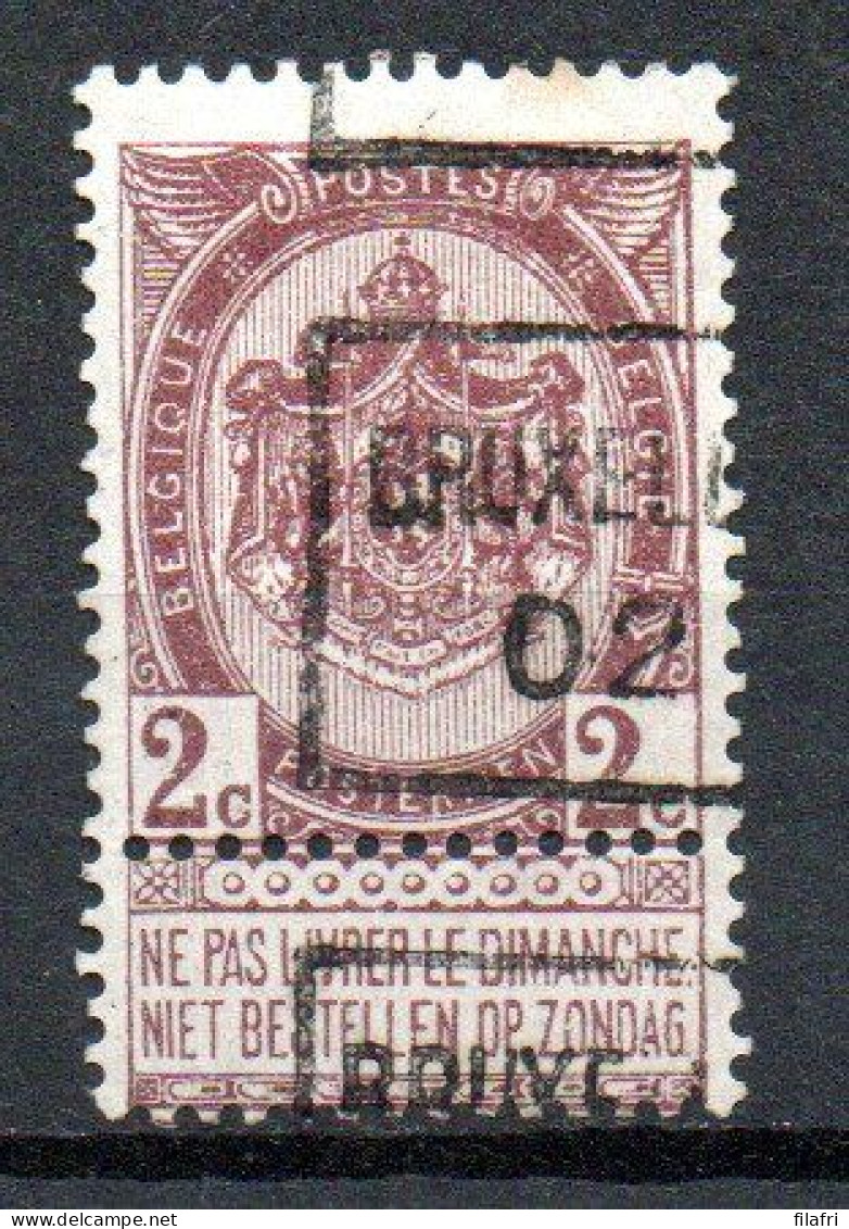 449 Voorafstempeling Op Nr 55 - BRUXELLES 02 -  Positie C - Rollenmarken 1894-99