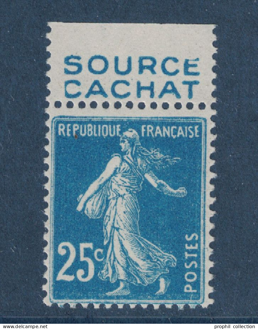 TIMBRE SEMEUSE N° 140 NEUF ** ISSU DE CARNET Avec BANDE PUB SOURCE CACHAT EVIAN - Unused Stamps