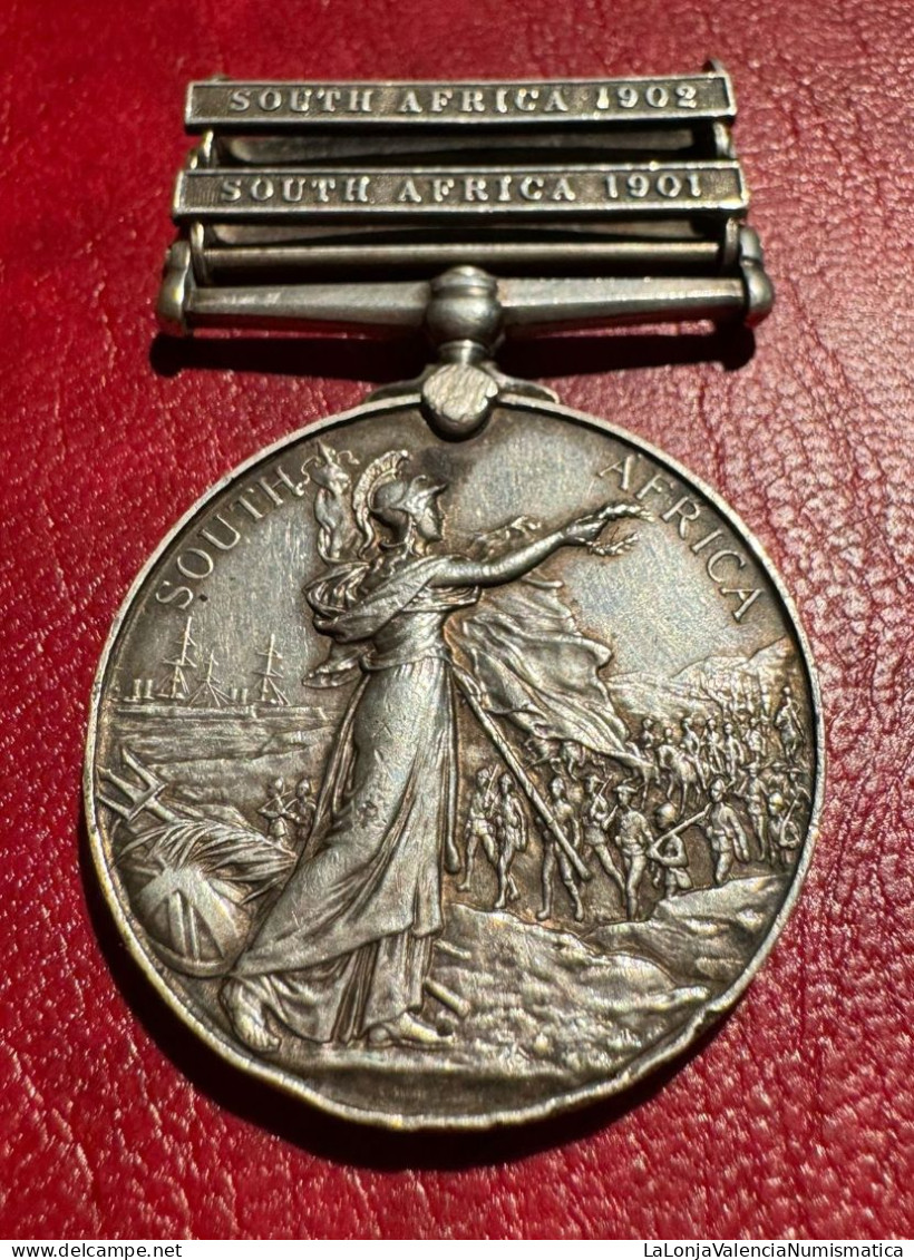 Inglaterra Medalla Eduardo VII Para Sudáfrica Pasadores 1901 Y 1902 - Autres & Non Classés