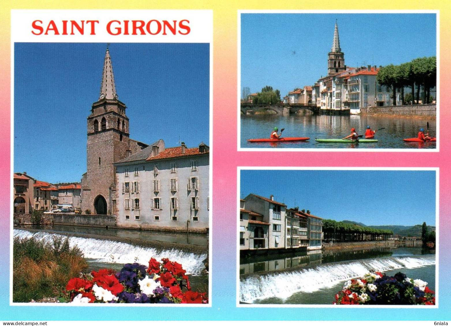 20924  SAINT GIRONS Vues Multiples ( Kayak )    09 ( 2 Scans) - Saint Girons