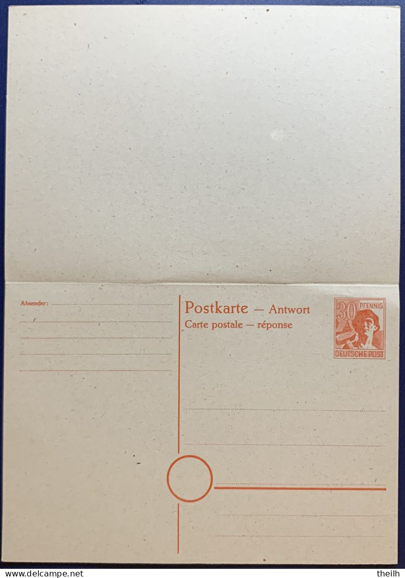 Ganzsache, Postkarte Mit Antwortkarte, Gemeinschaftsausgaben, 1947/48 - Postwaardestukken