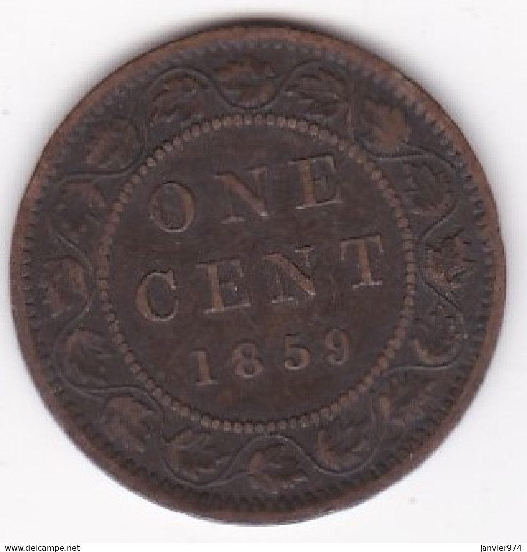 Canada. 1 Cent 1859. Victoria. En Cuivre , KM# 1 - Canada