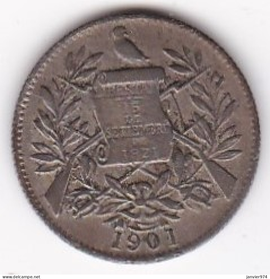 Guatemala . 1 Real 1901. Copper-Nickel. KM# 177 - Guatemala