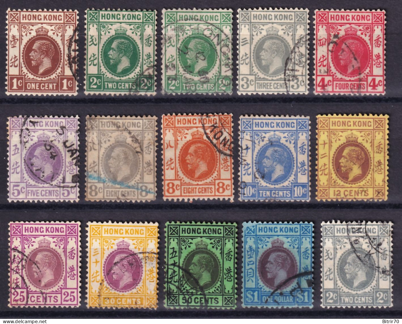 Hong Kong. 1921-33   Y&T. 118, 119, 119A, 120, 120A, 121, 122, 123, 123A, 125, 126, 127, 128, 136, - Usati