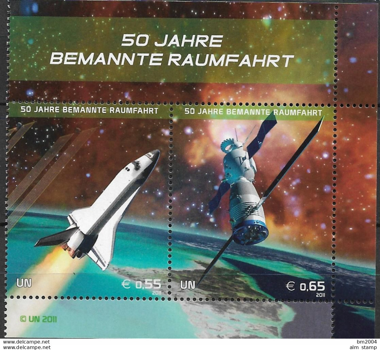 2011  UNO Wien Mi.  715-6 **MNH  50 Jahre Bemannte Weltraumfahrt - Nuovi