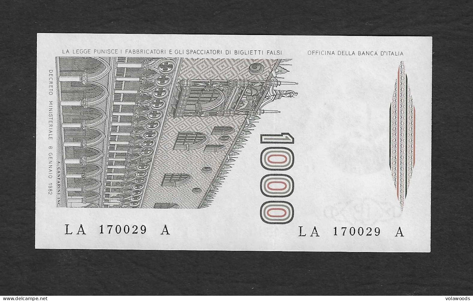 Italia - Banconota Non Circolata FDS UNC Da 1000 Lire "Marco Polo" Lettera A P-109a.1 - 1982 #19 - 1000 Liras