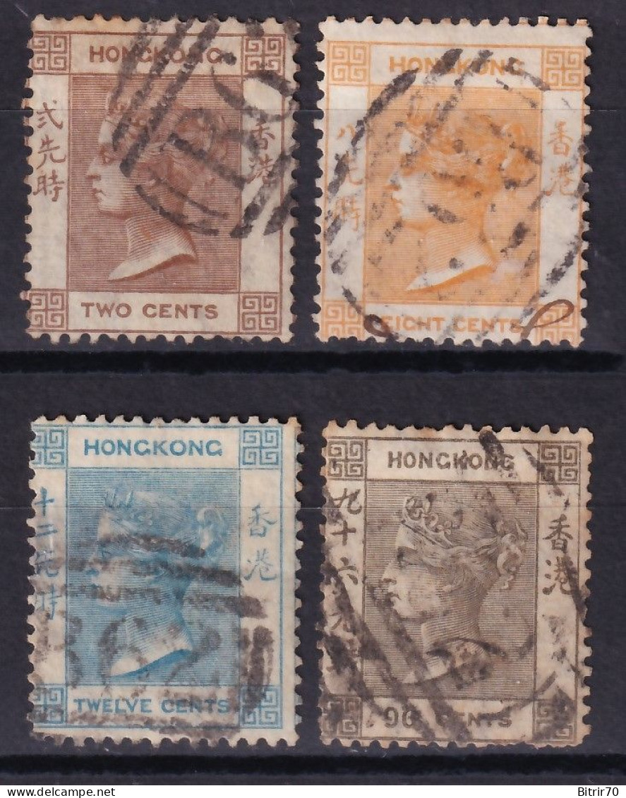 Hong Kong. 1863-77   Y&T. 8, 11, 12, 20, - Oblitérés