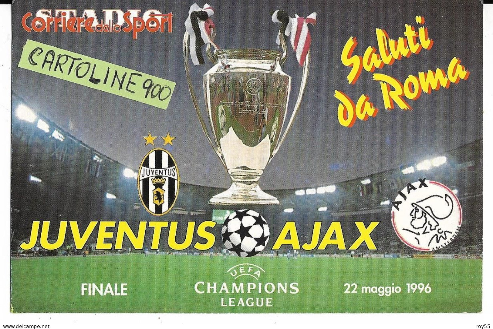 Stadio Stade Stadium Estadio Olimpico Roma Cartolina Ricordo Finale Champions League 1996 Juventus Ajax (v.retro) - Soccer