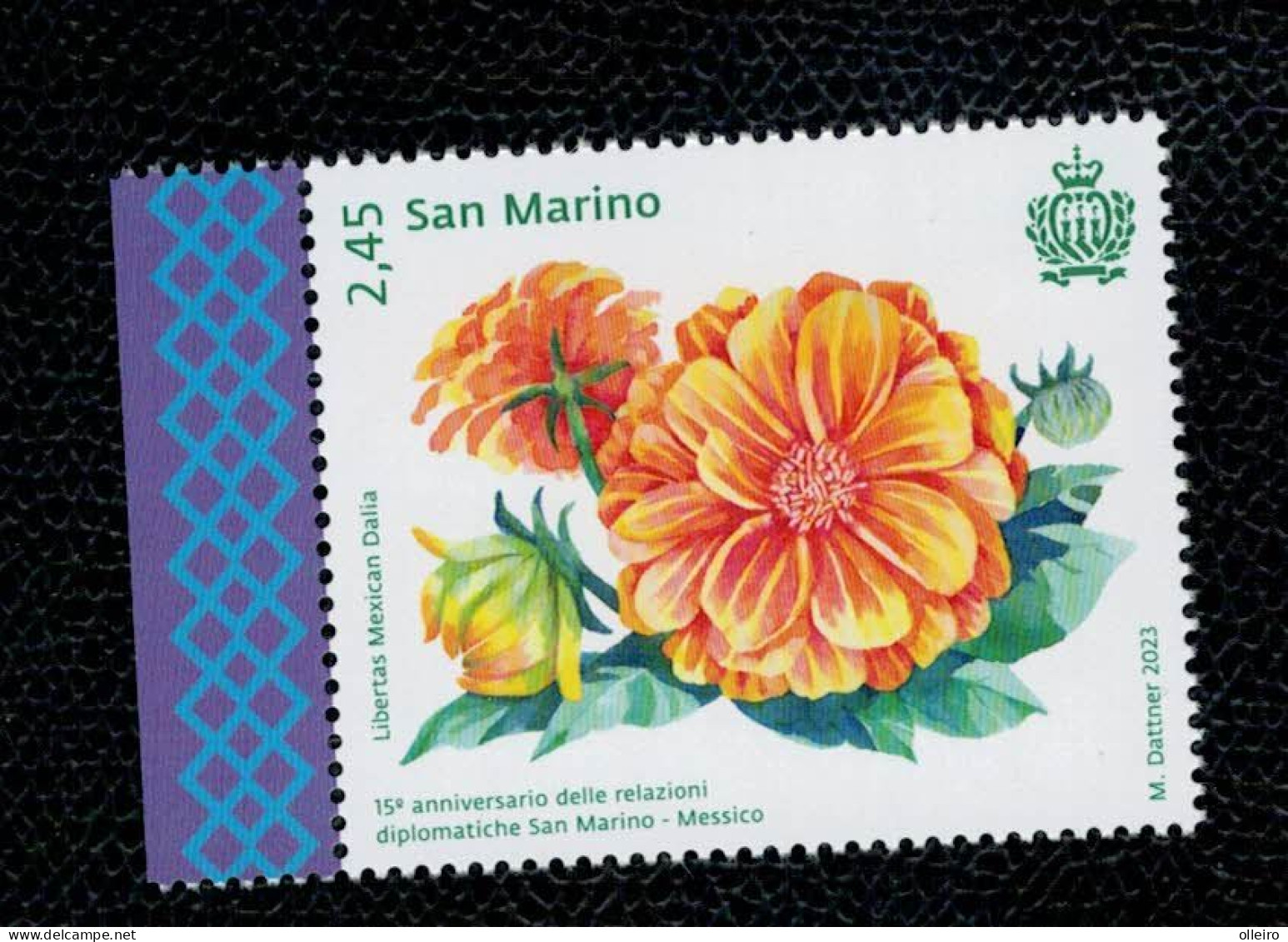 San Marino 2023 15° Anniversario Delle Relazioni Diplomatiche Tra San Marino E Il Messico 1v Complete Set ** MNH - Neufs