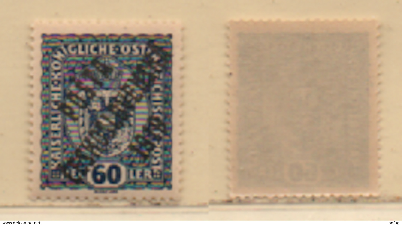 Tschechoslowakei 1919 60 Heller MiNr. 47 Aufdruck Gestempelt Czechoslovakia Used Scott: B13 YT: 54 Sg:79 - Ungebraucht