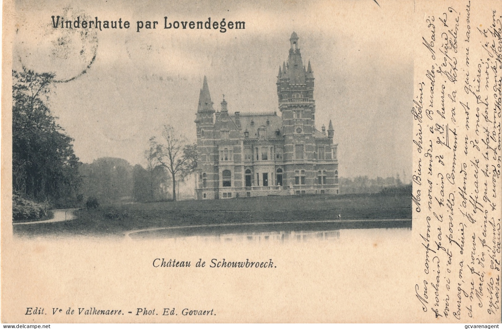 VINDERHOUTE   CHATEAU DE SCHOUWBROECK           2 SCANS - Lovendegem