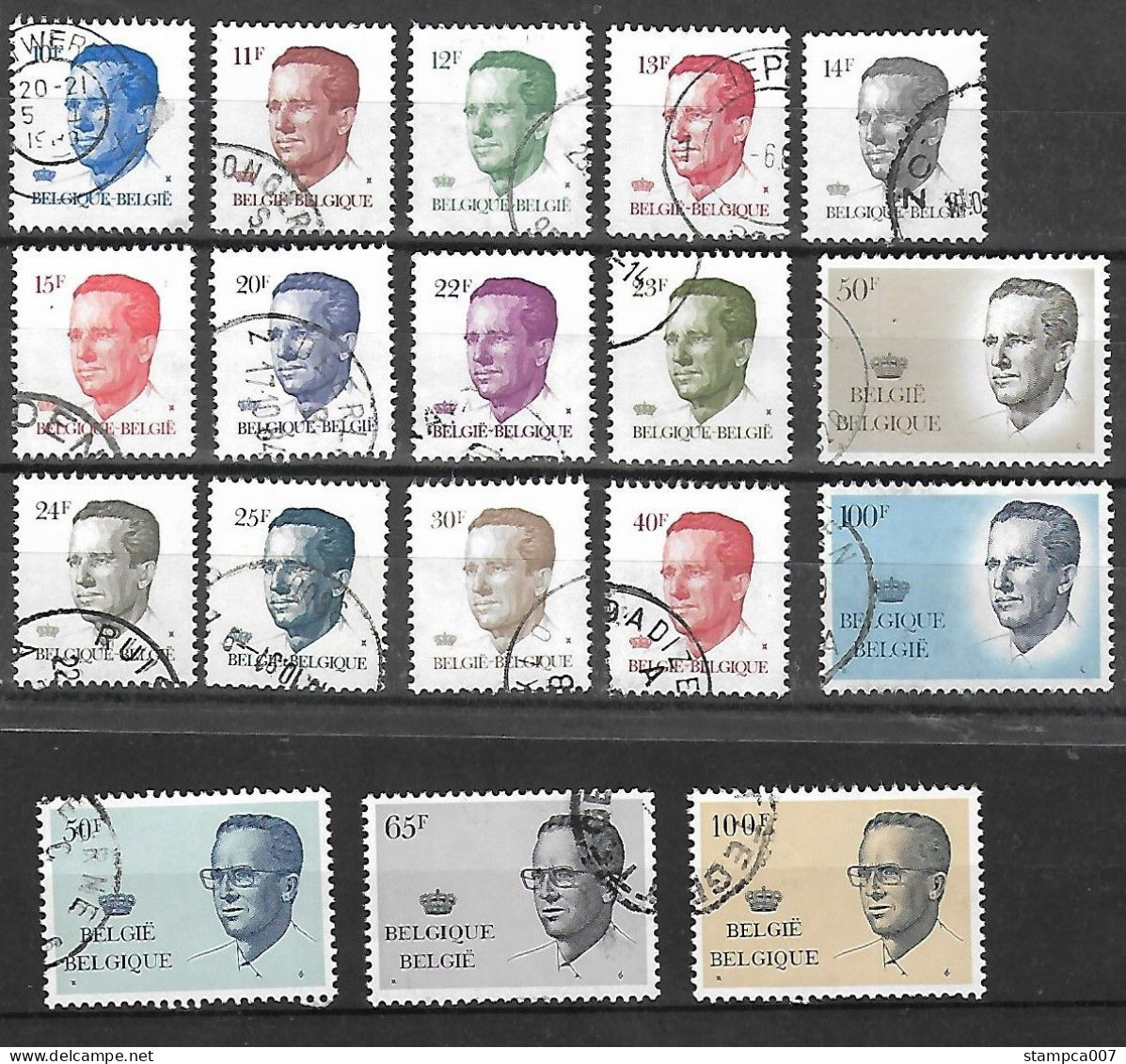 All Different - Complete Set Of Type Velghe Boudewijn Baudouin  King Roi Koning - 1981-1990 Velghe