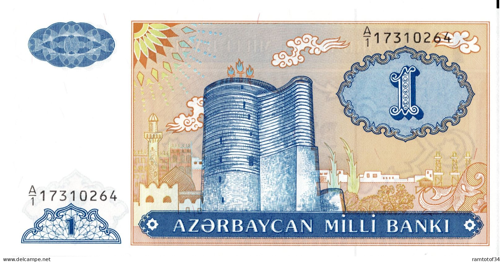 AZERBAIDJAN - 1 Manat 1993 UNC - Azerbaigian