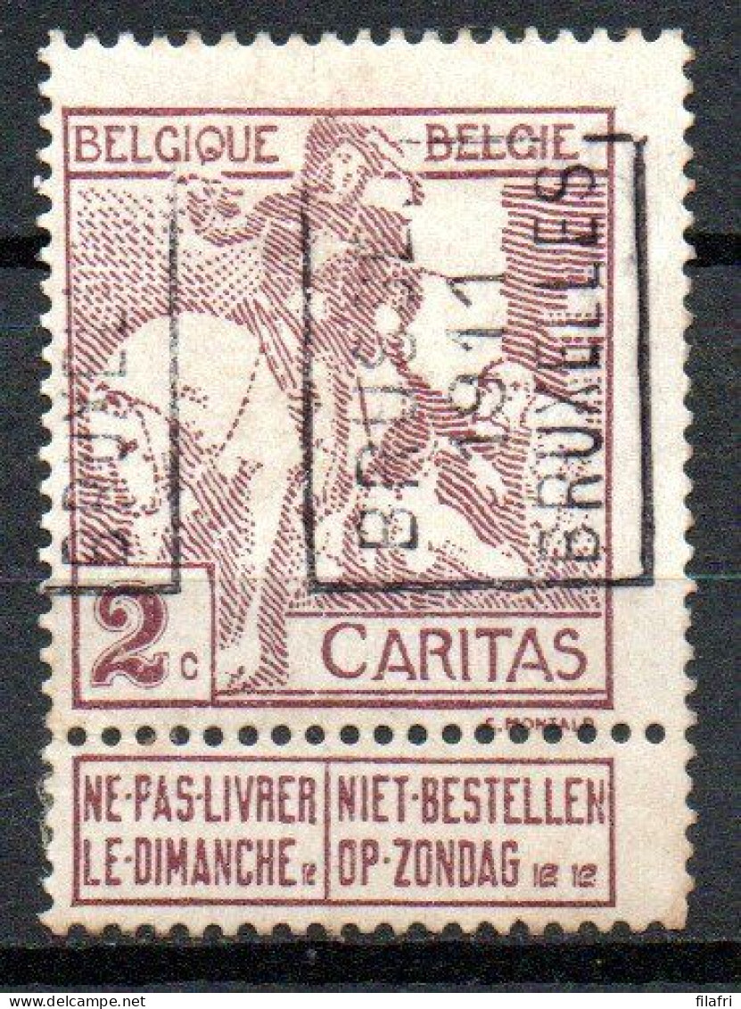 1734 Voorafstempeling Op Nr 85 - BRUSSEL 1911 BRUXELLES -  Positie A (zie Opm) - Rolstempels 1910-19