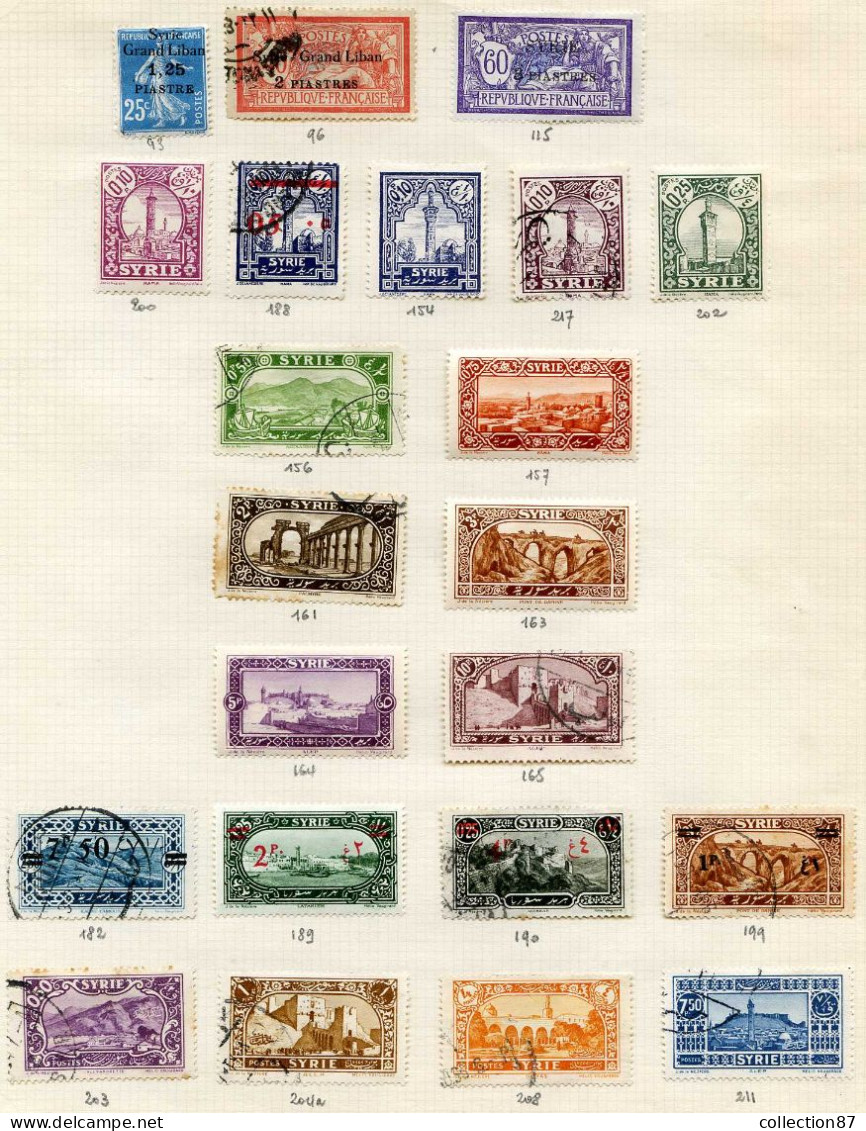 Réf 79 < SYRIE < Collection 37 Valeurs * - Oblitérés