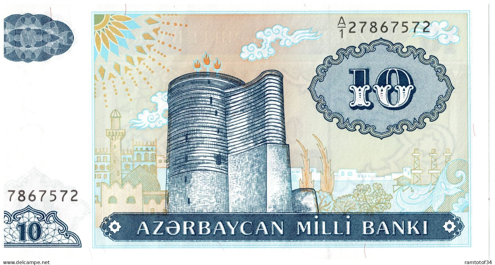 AZERBAIDJAN - 10 Manat 1993 UNC - Azerbaïdjan