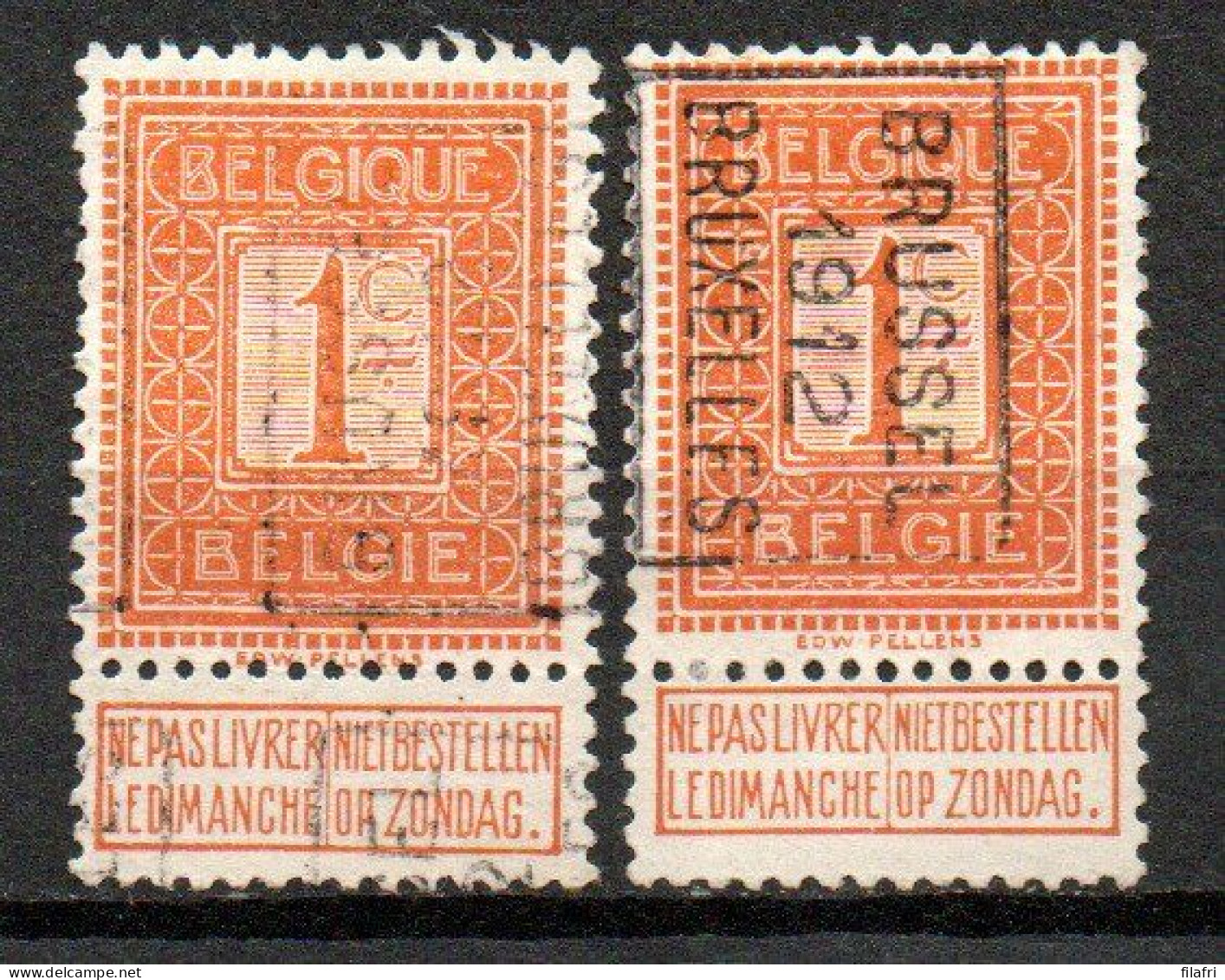 1986 Voorafstempeling Op Nr 108 - BRUSSEL 1912 BRUXELLES - Positie A & B - Roulettes 1910-19