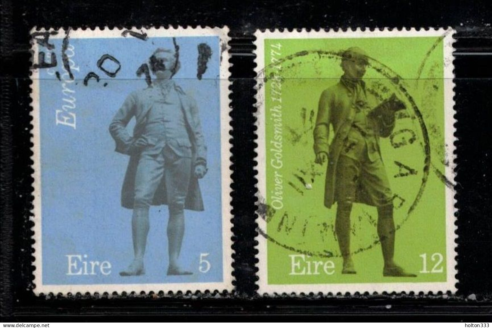 IRELAND Scott # 339, 342 Used - Edmund Burke & Oliver Goldsmith By Henry Foley - Used Stamps