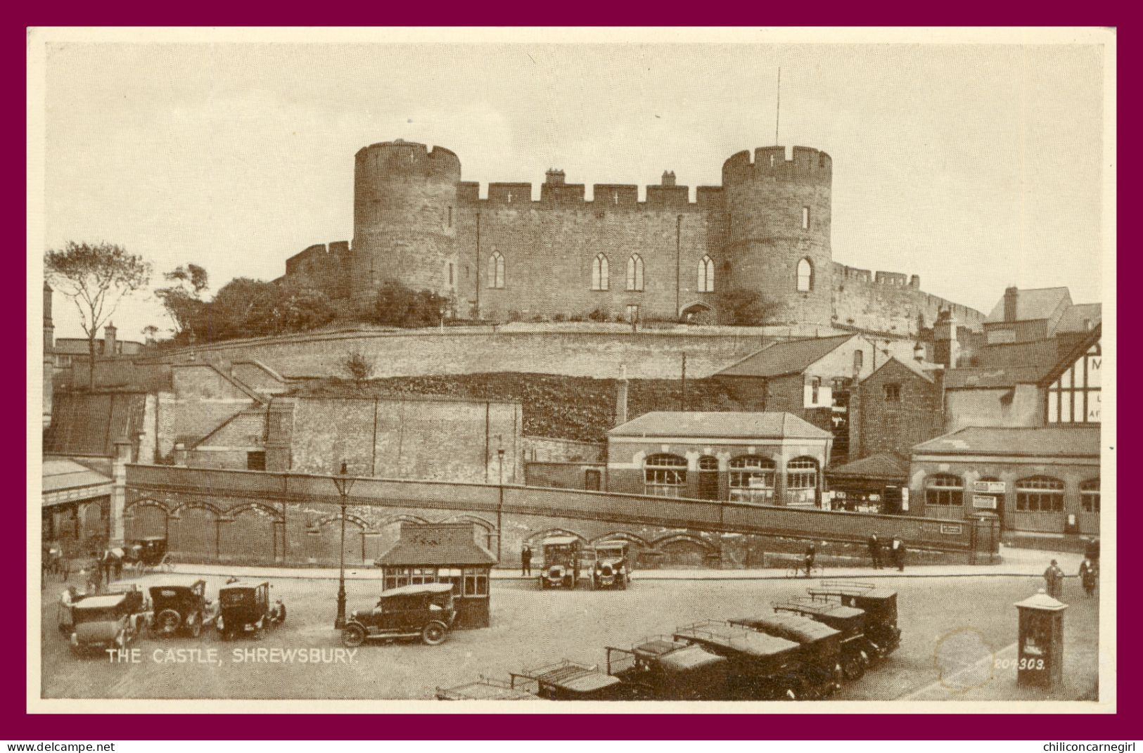 * SHREWSBURY - The Castle - Château - Vieilles Voitures - Animée - Cabine Téléphonique - Edit. VALENTINE'S Sons - Shropshire