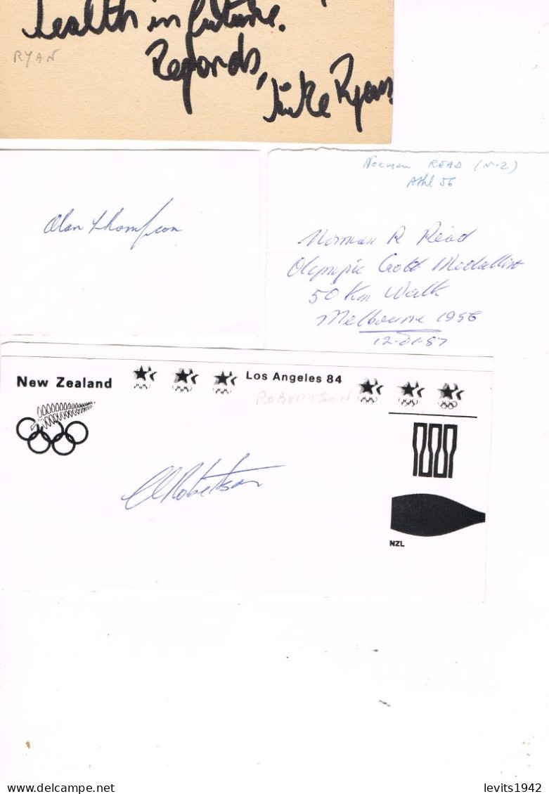 JEUX OLYMPIQUES - AUTOGRAPHES DE MEDAILLES OLYMPIQUES - CONCURRENTS DE NOUVELLE ZELANDE - - Handtekening