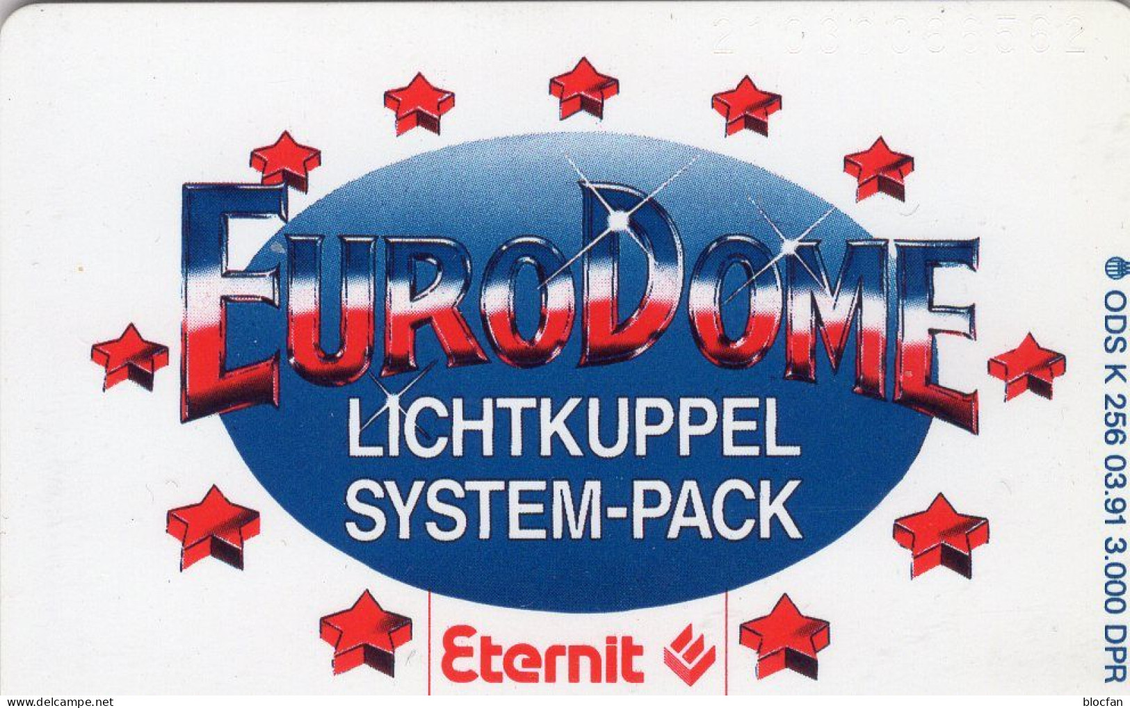 Eternit TK K 256/03.1991 ** 40€ 3.000Exemplare EURODOME System Lichtkuppel Auf Flachdach TC Elektro Phonecard Of Germany - Telefoon