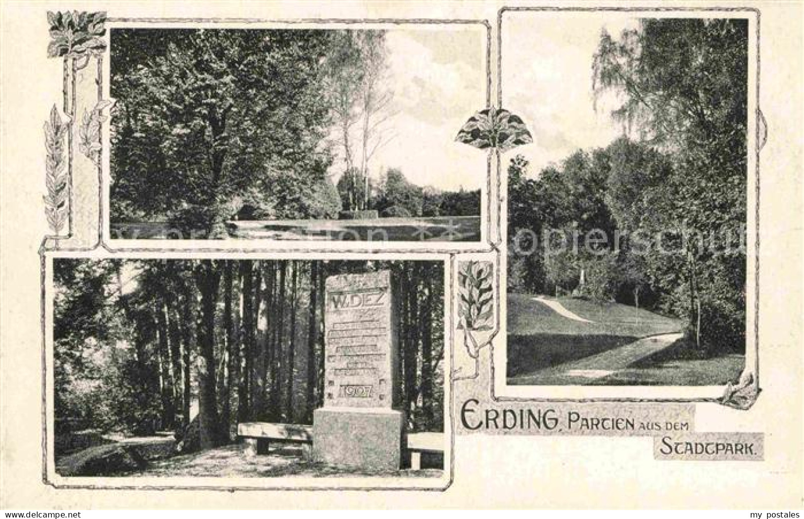 42764733 Erding Partien Stadtpark Denkmal Diez Erding - Erding