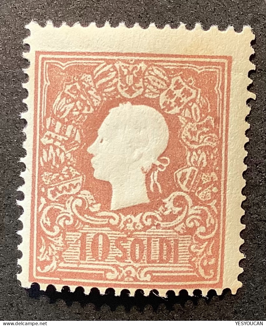 Lombardo Veneto Sa.26= 4000€ RARE **MNH POSTFRISCH 1858 10s Type I (Lombardei-Venetien Österreich Austria Italy - Lombardy-Venetia