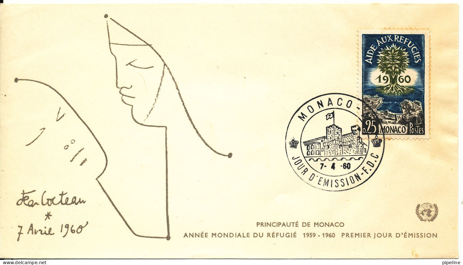 Monaco FDC World Refugee Year 7-4-1960 - Refugees