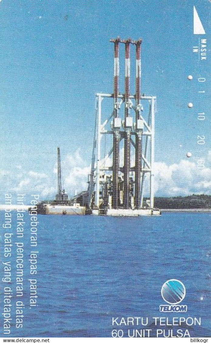 INDONESIA - Oil Rig, Anjungan Pengeboran Minyak, 09/93, Used - Indonesien