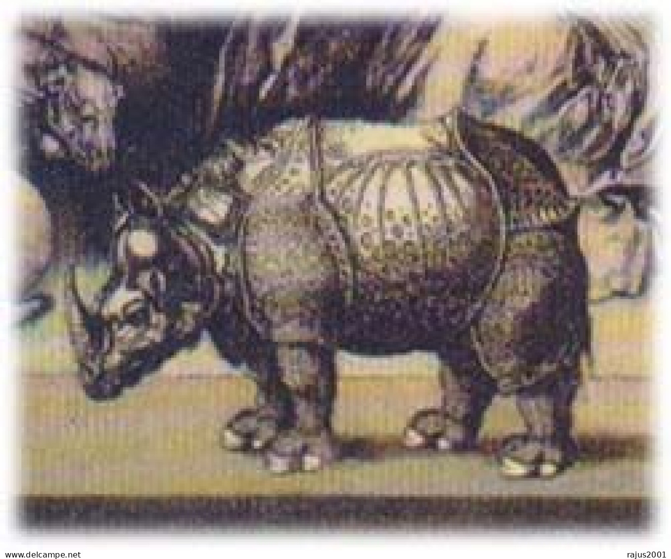 Death Of Albert Durer, German Painter, Mathematician, Mathematics, Art, Rhinoceros, Rhino, Animal, MNH Angola - Rhinozerosse