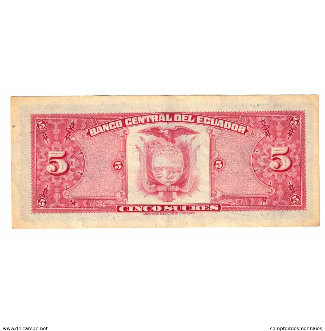 Billet, Équateur, 5 Sucres, 1977, 1977-04-29, KM:108a, TTB - Ecuador