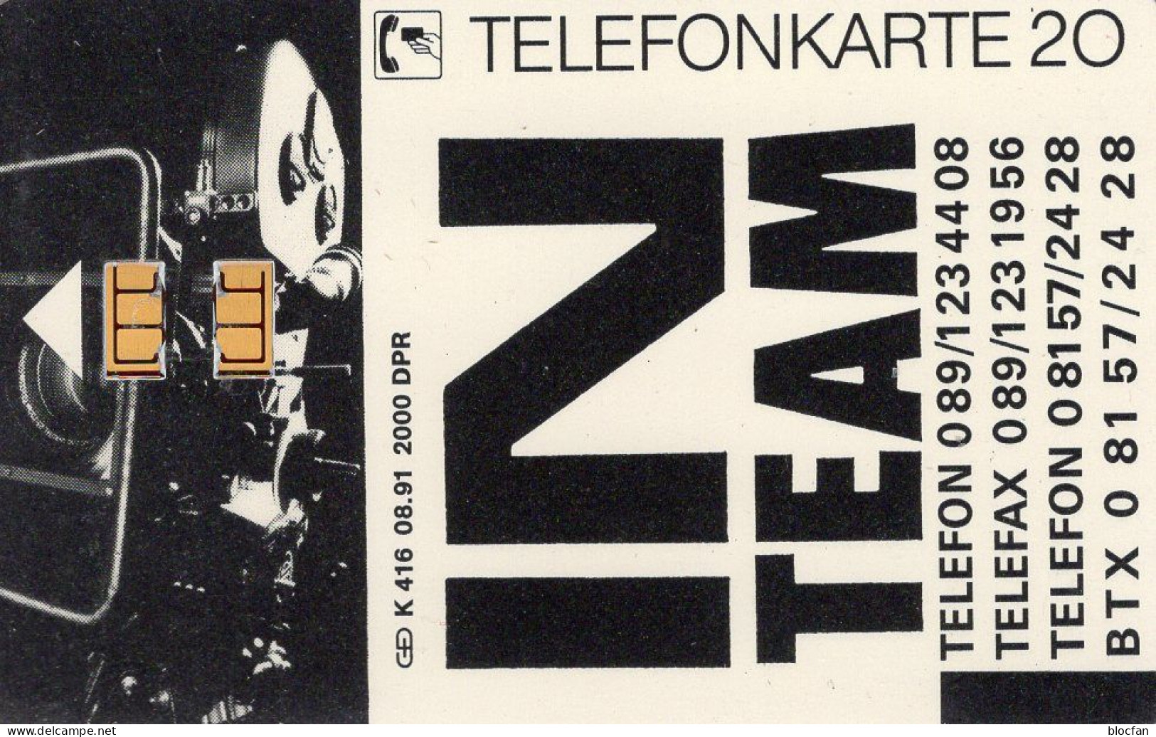 Studio TK K 416.08/1991 ** 60€ 2000 Exempl. IN-TIME Kamera Schauspielerin Und Foto TC Model Special Phonecard Of Germany - Kino