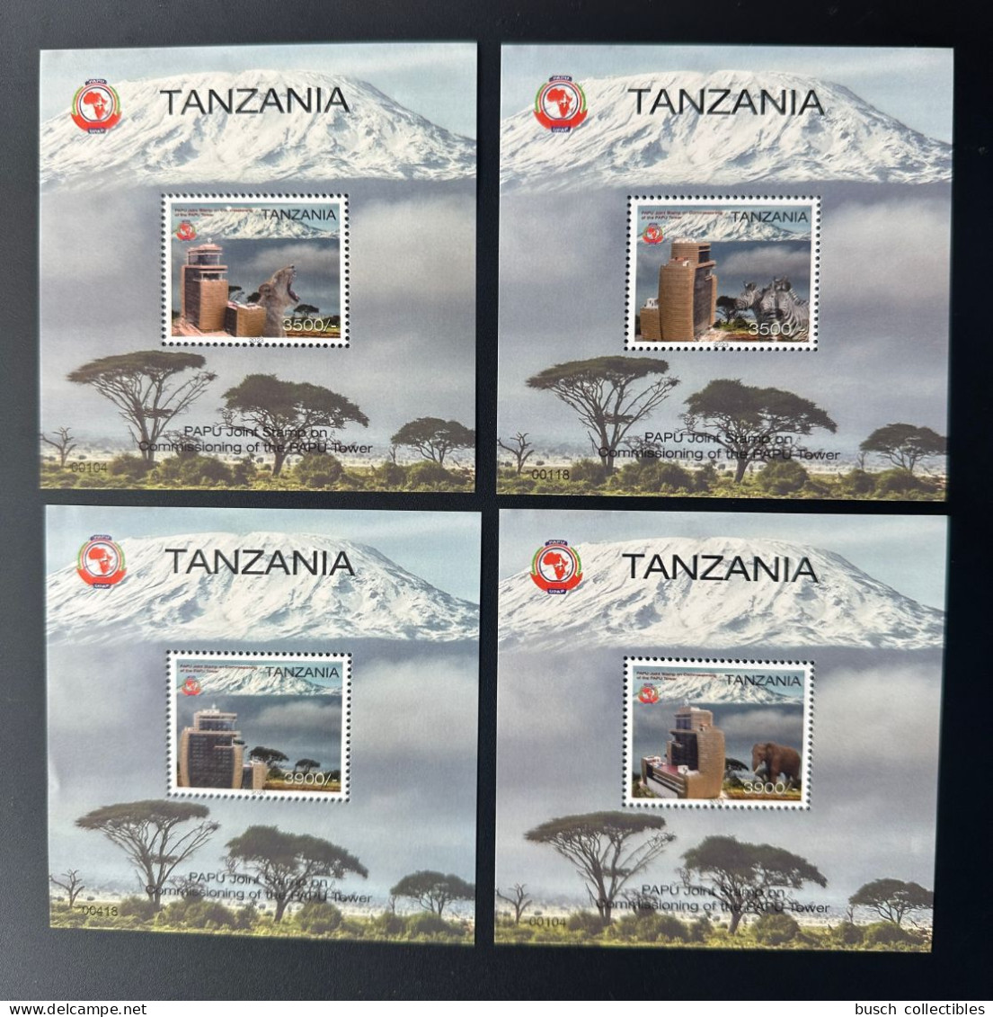 Tanzania Tanzanie Tansanien 2023 Mi. ? Souvenir Sheets Emission Commune Joint Issue Tour PAPU UPAP Tower Arusha - Joint Issues